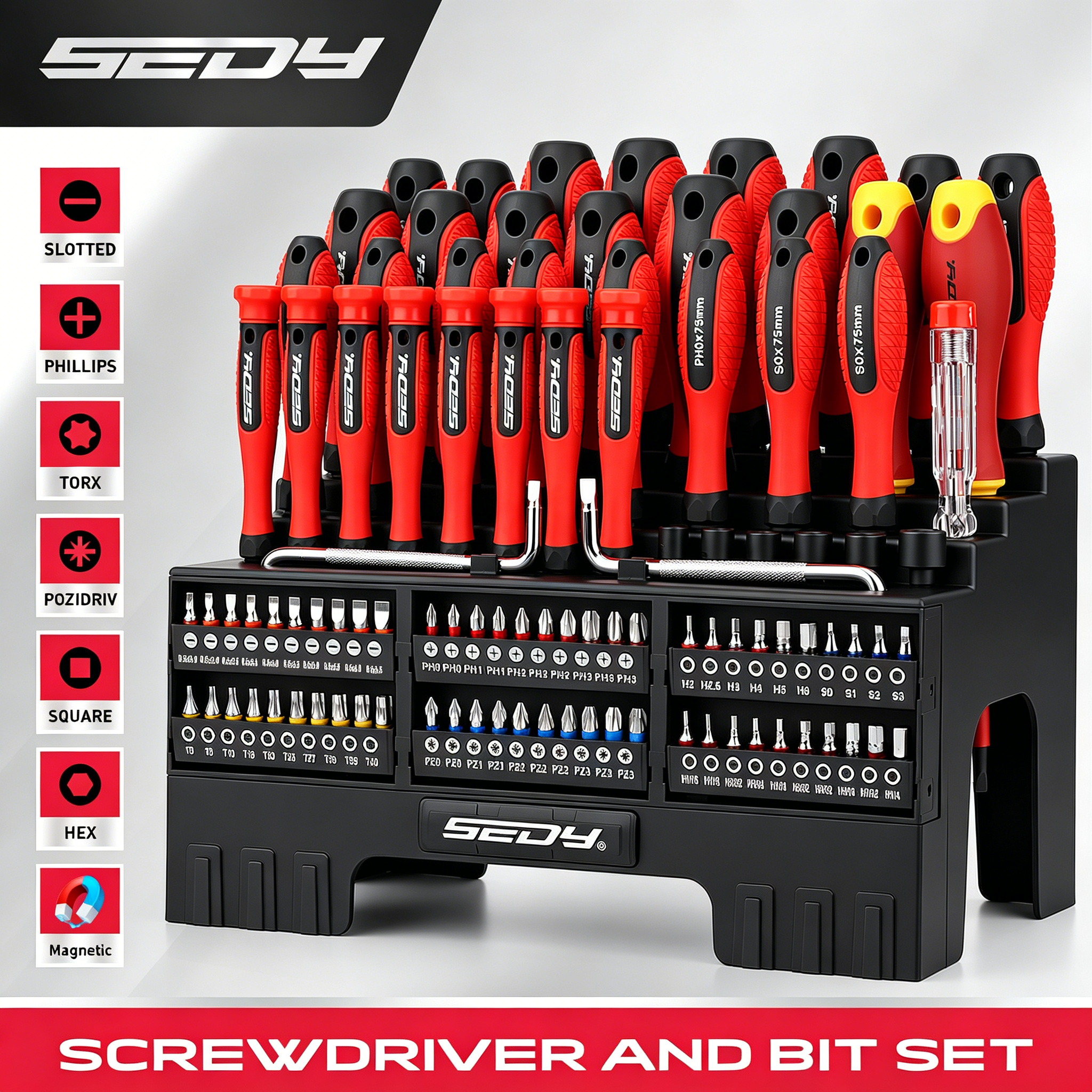 Diy Electronics Rack - SEDY 101Pcs Magnetic Screwdriver Bit Kit