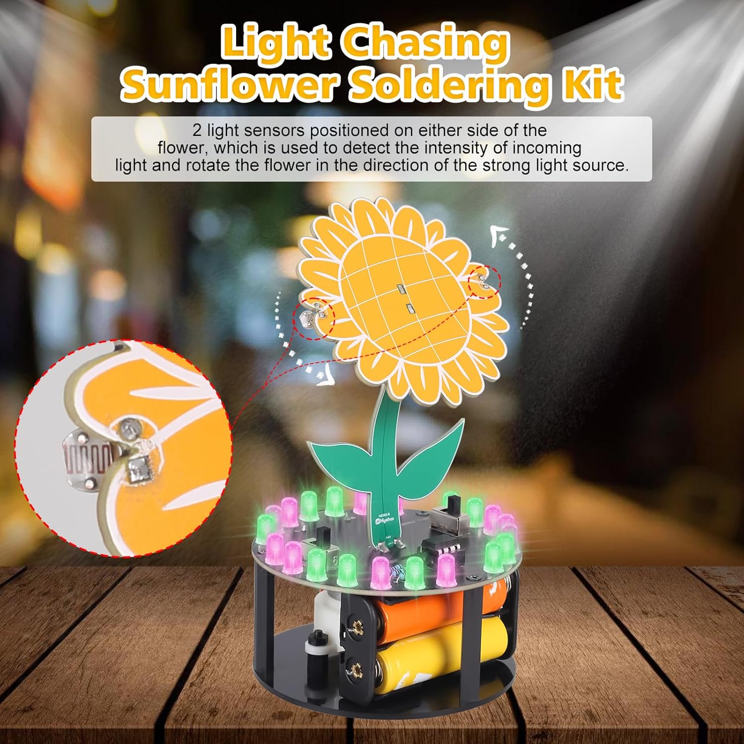 Light Chasing Sunflower Solder – обзор и цена Diy Electronics For Adults