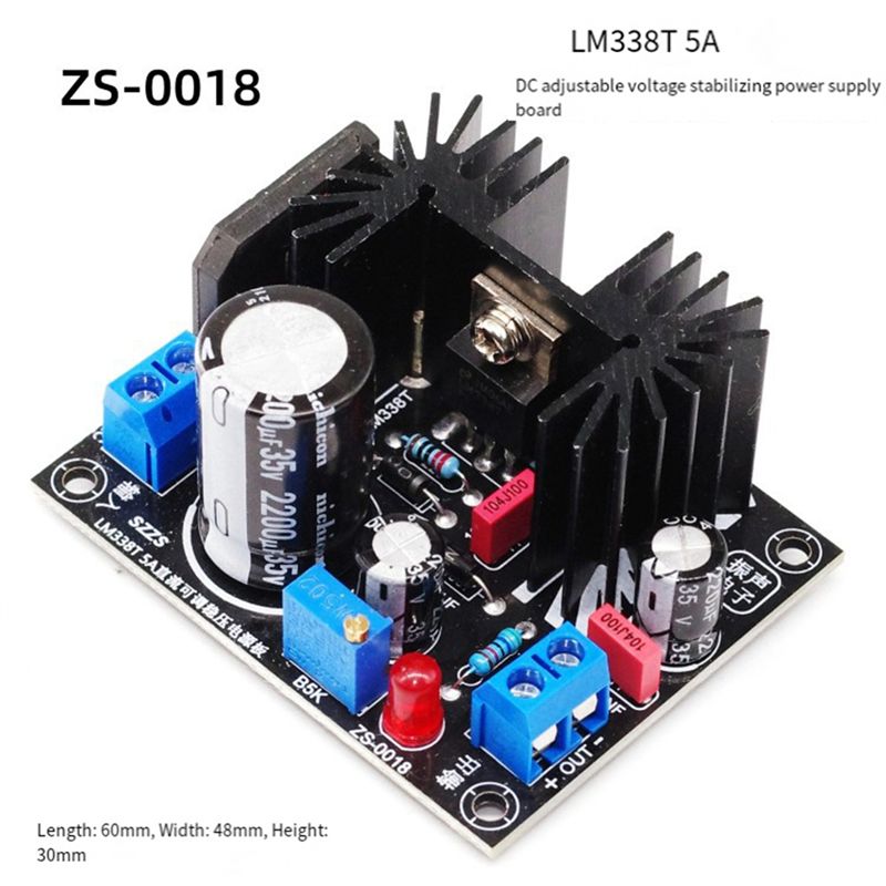 LM338 5A Output Adjustable Lin – обзор и цена Diy Electronics Power Supply