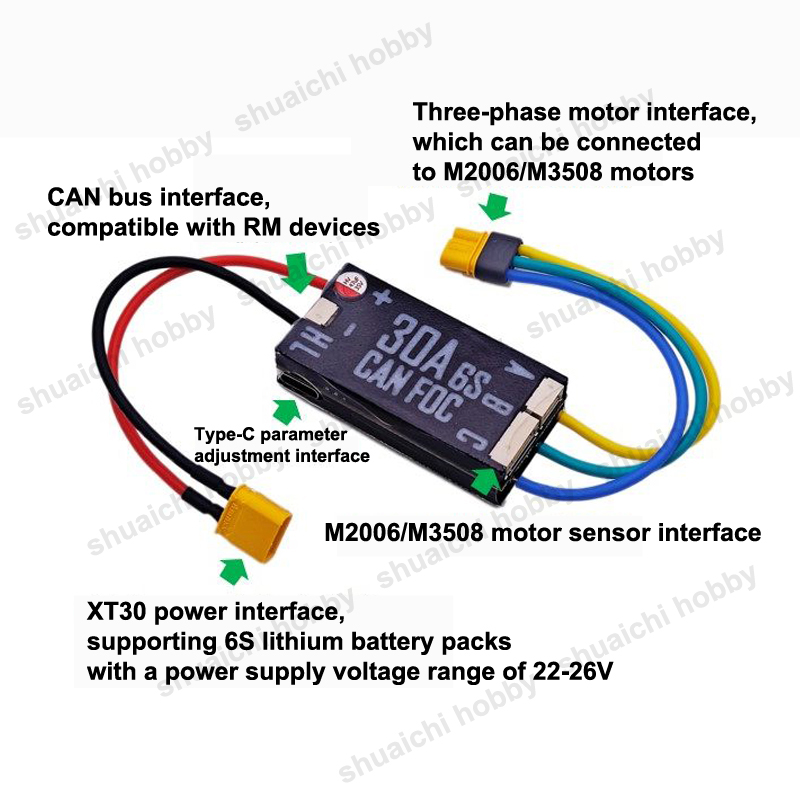 1PCS 30A 6S CAN FOC ESC w XT30 – обзор и цена Diy Electronics Motor