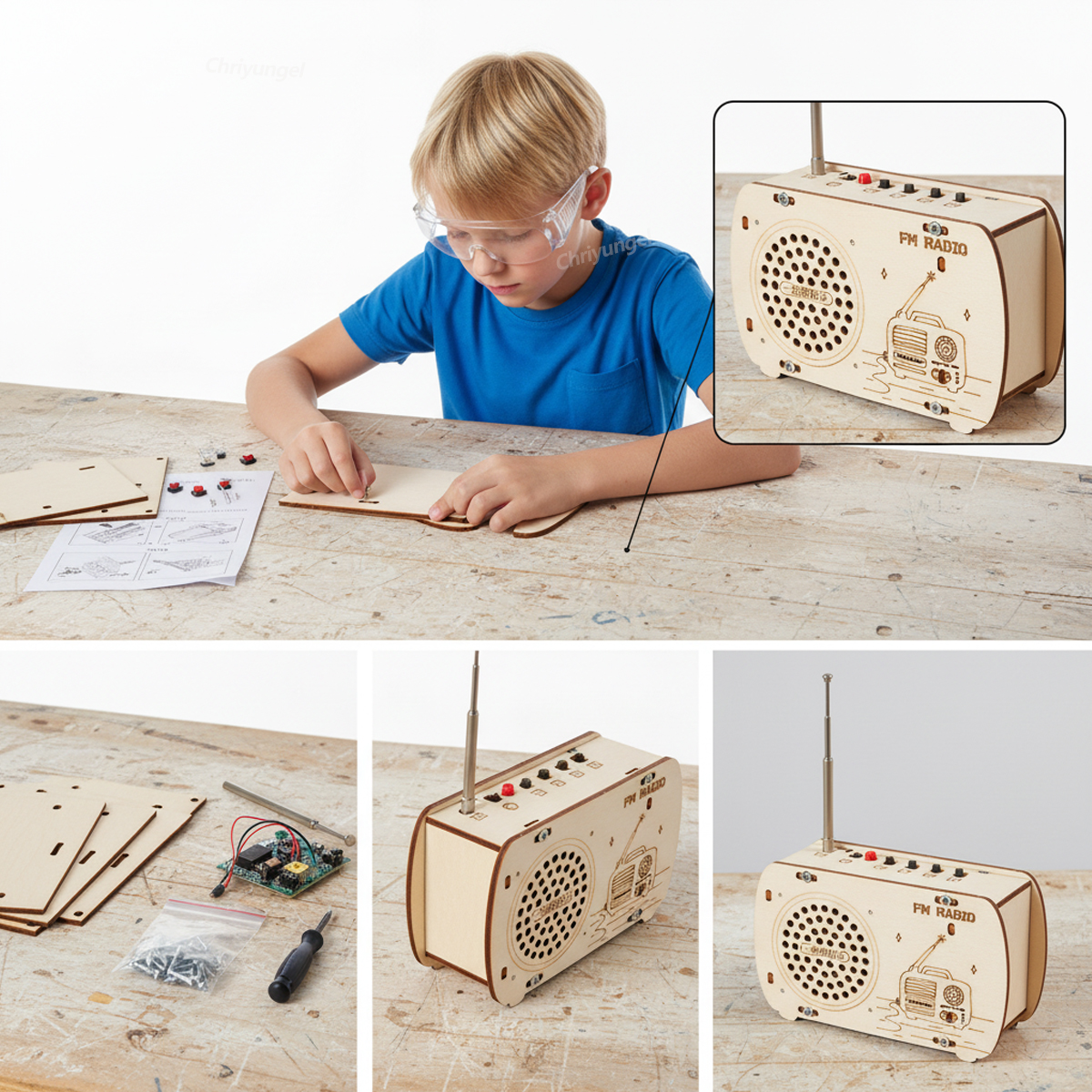 DIY Wooden Radio Kit Retro FM  – обзор и цена Diy Electronics Kids