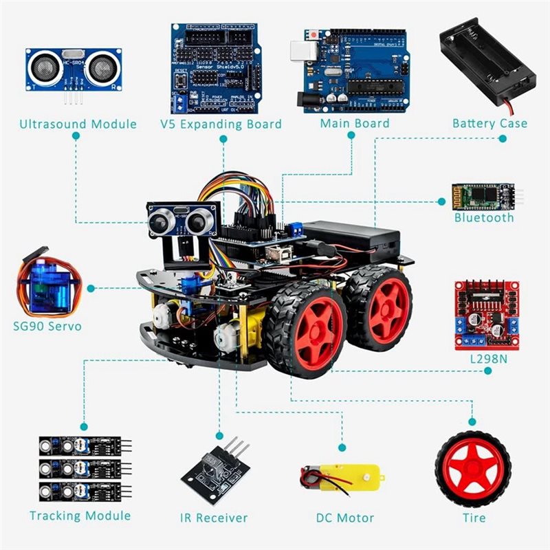WOWFU-4WD Smart Robot Car Kit  – обзор и цена Arduino Uno Starter Kit